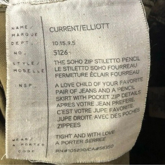 Current/Elliott The Soho Zip Stiletto Brown Leopard Pencil Skirt 28 - Picture 5 of 6